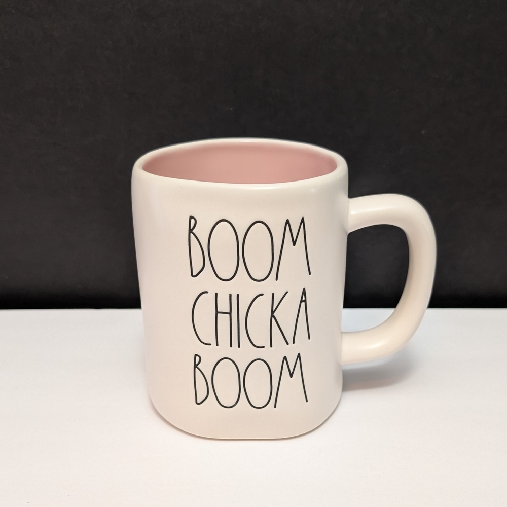 Rae Dunn Boom Chicka Boom Mug with Pink Inside